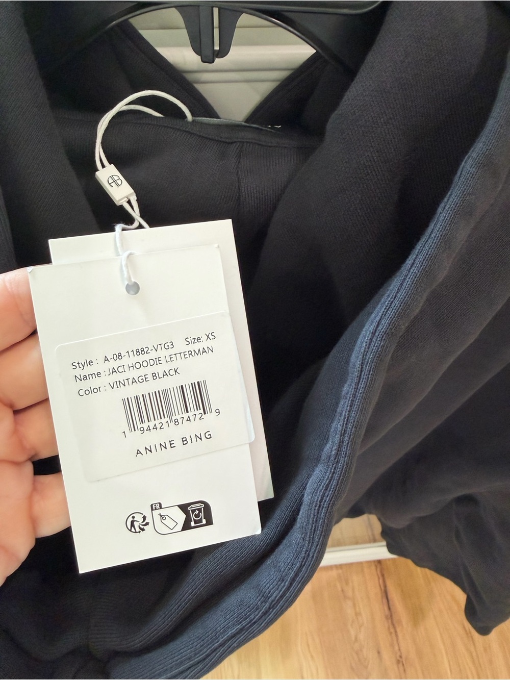 NWT Anine Bing Jaci Letterman Oversized Hoodie - Picture 4 of 5